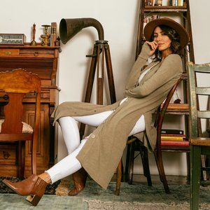 NEW Long Cardigan with side Slit and Thumb Hole MADE IN USA